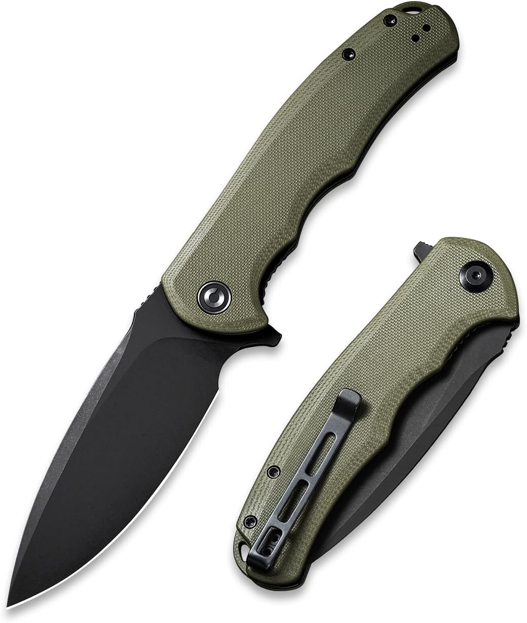 CIVIVI Praxis Flipper Folding Pocket Knife, 3.75" Black Stonewashed 9Cr18MoV