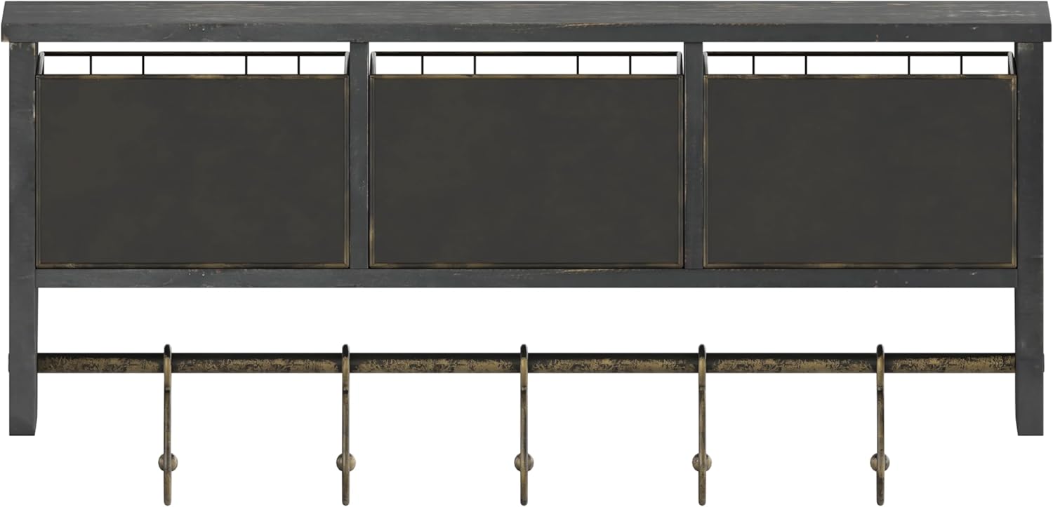 Flash Furniture Daly Wall Mounted Solid Pine Storage Rack