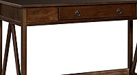 Linon Rockport 46inW Home Office Writing Desk, Antique Tobacco