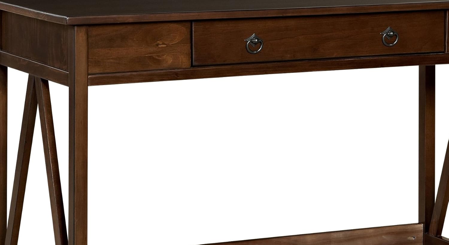 Linon Rockport 46inW Home Office Writing Desk, Antique Tobacco