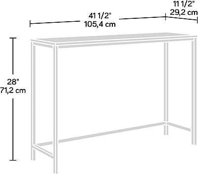 Sauder North Avenue Narrow Metal and Wood Console Table, Sindoori Mango Finish