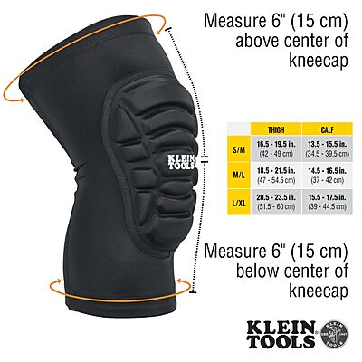 Klein Tools 60592 Knee Pads, Lightweight Padded Knee Sleeves, Breathable Mesh Back