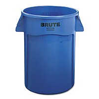 Rubbermaid Commercial 264360BE Brute Vented Trash Receptacle, Round, 44 gal, Blue