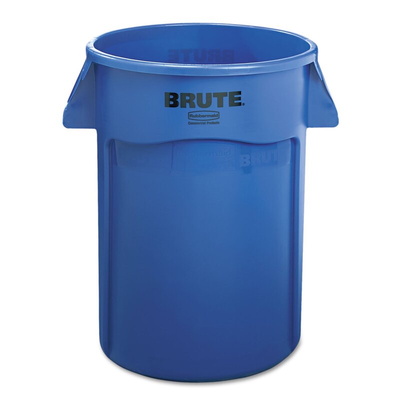 Rubbermaid Commercial 264360BE Brute Vented Trash Receptacle, Round, 44 gal, Blue