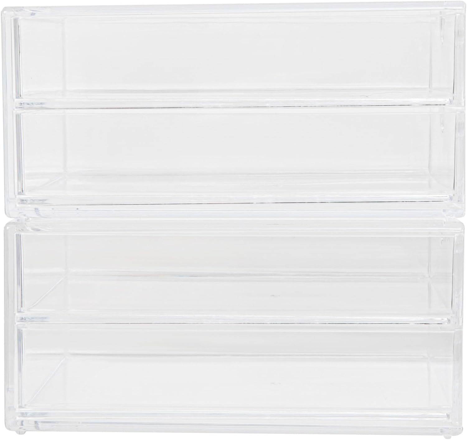 Martha Stewart Brody Desk Organizer with Drawers, Stackable Plastic Storage Box