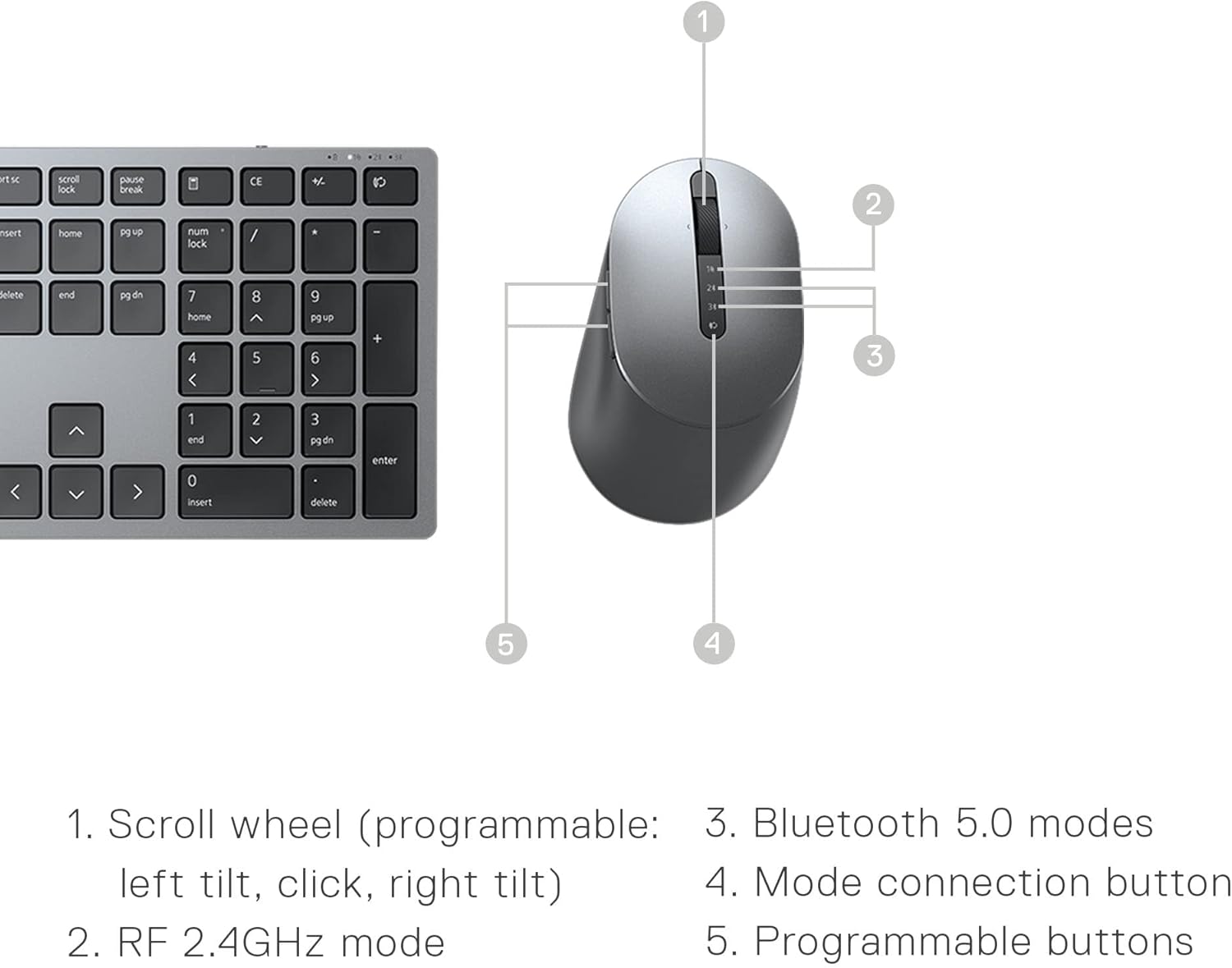 DELL Multi-Device Wireless Keyboard and Mouse Combo