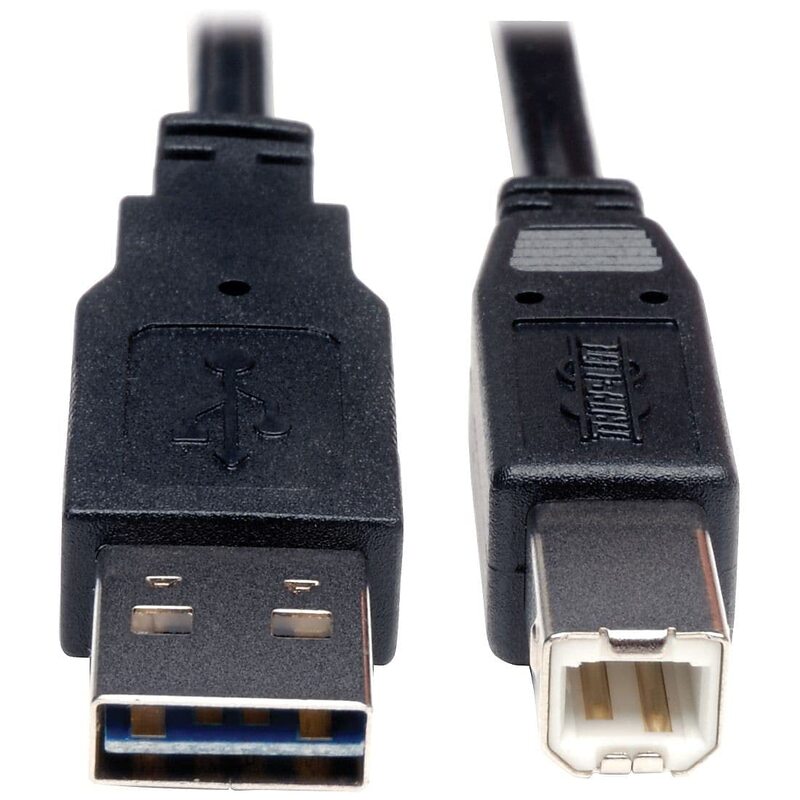 Tripp Lite Universal Reversible USB 2.0 Hi-Speed Cable (Reversible A to B M/M) 10-ft.(UR022-010)