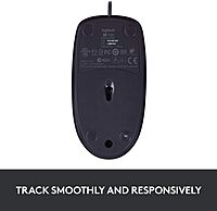 Logitech B100 Wired Mouse for Computer and Laptop, USB Corded Mouse, Right or Left Hand Use - Black