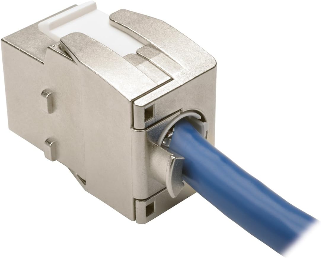 TRIPP LITE Cat6a Toolless Shielded Keystone Jack Wall Plates Patch Panels (N238-001-SH-TFA)
