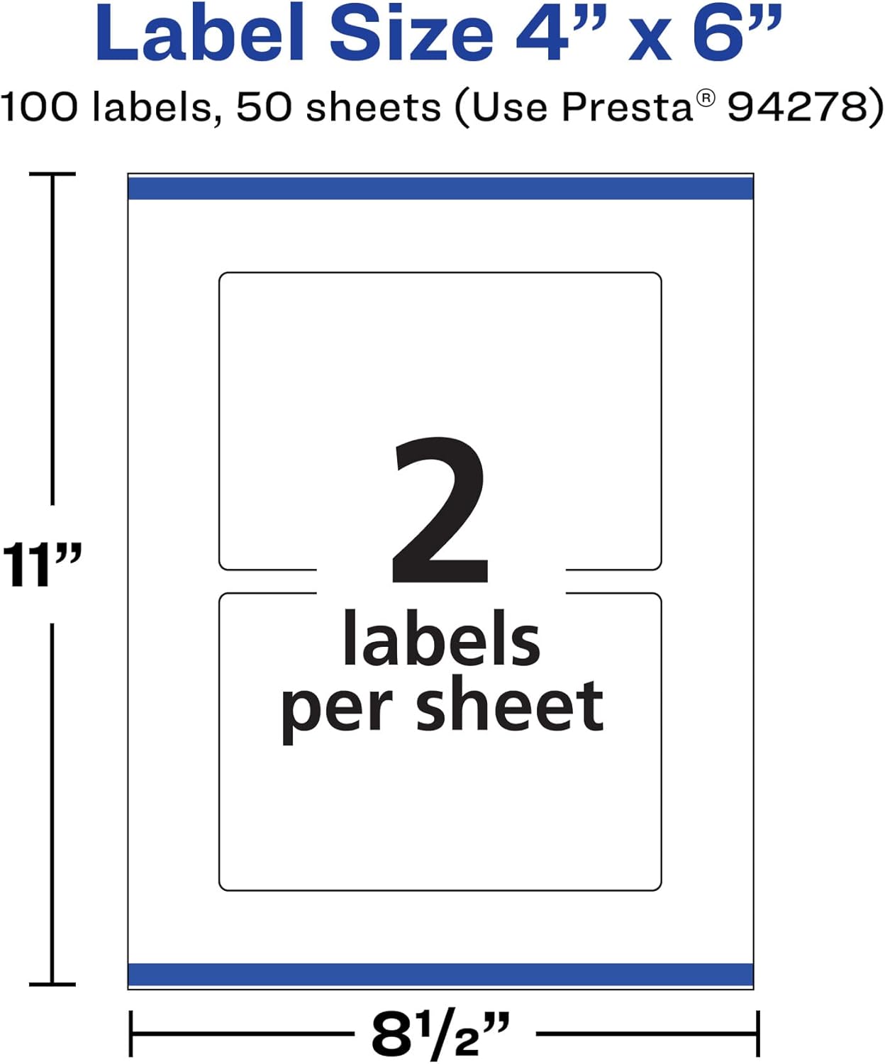 Avery Matte White Removable Rectangle Labels, Sure Feed Technology, Print-to-The-Edge, 4" x 6"
