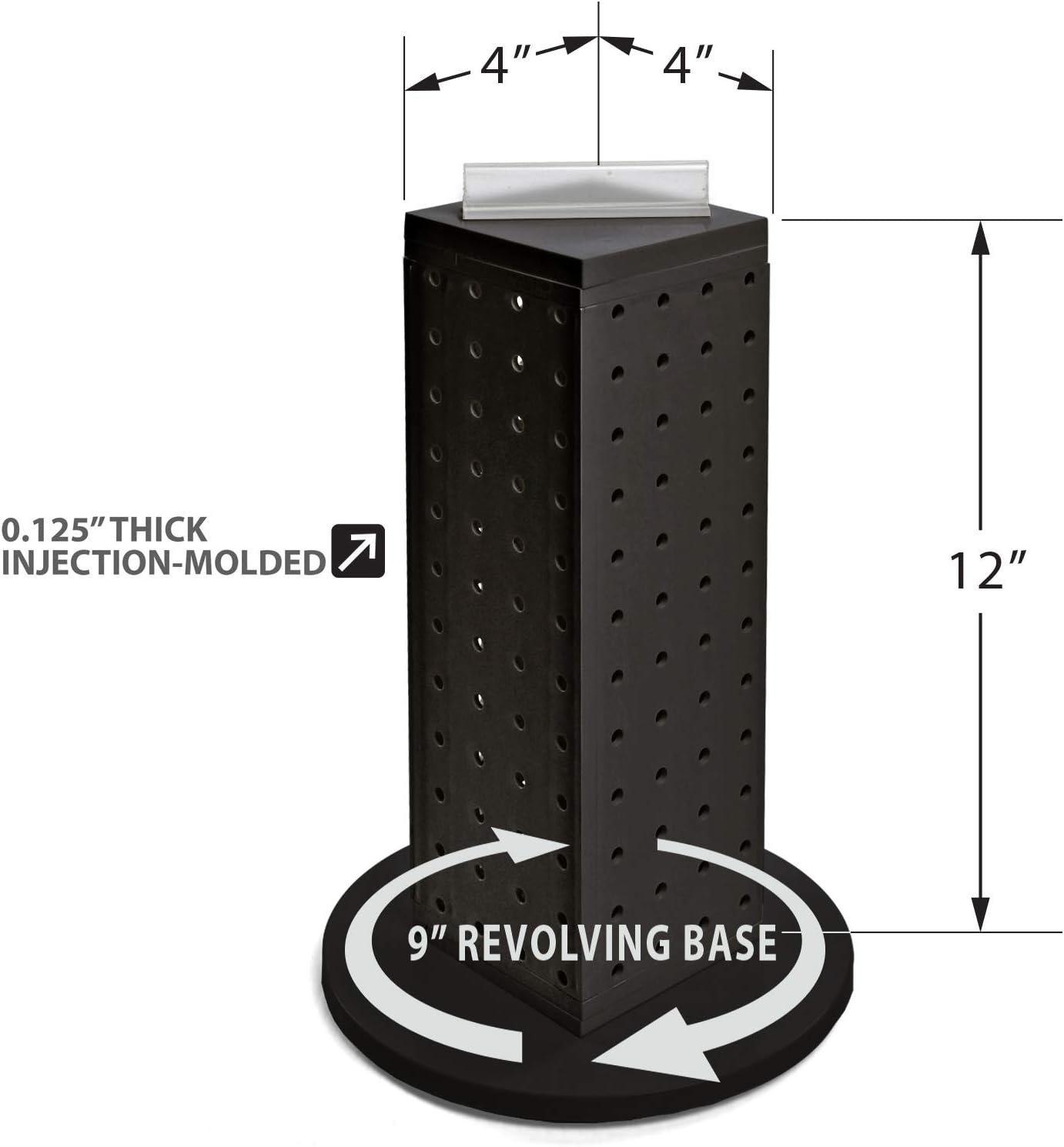 Azar Displays 4-Sided Revolving Pegboard Counter Display