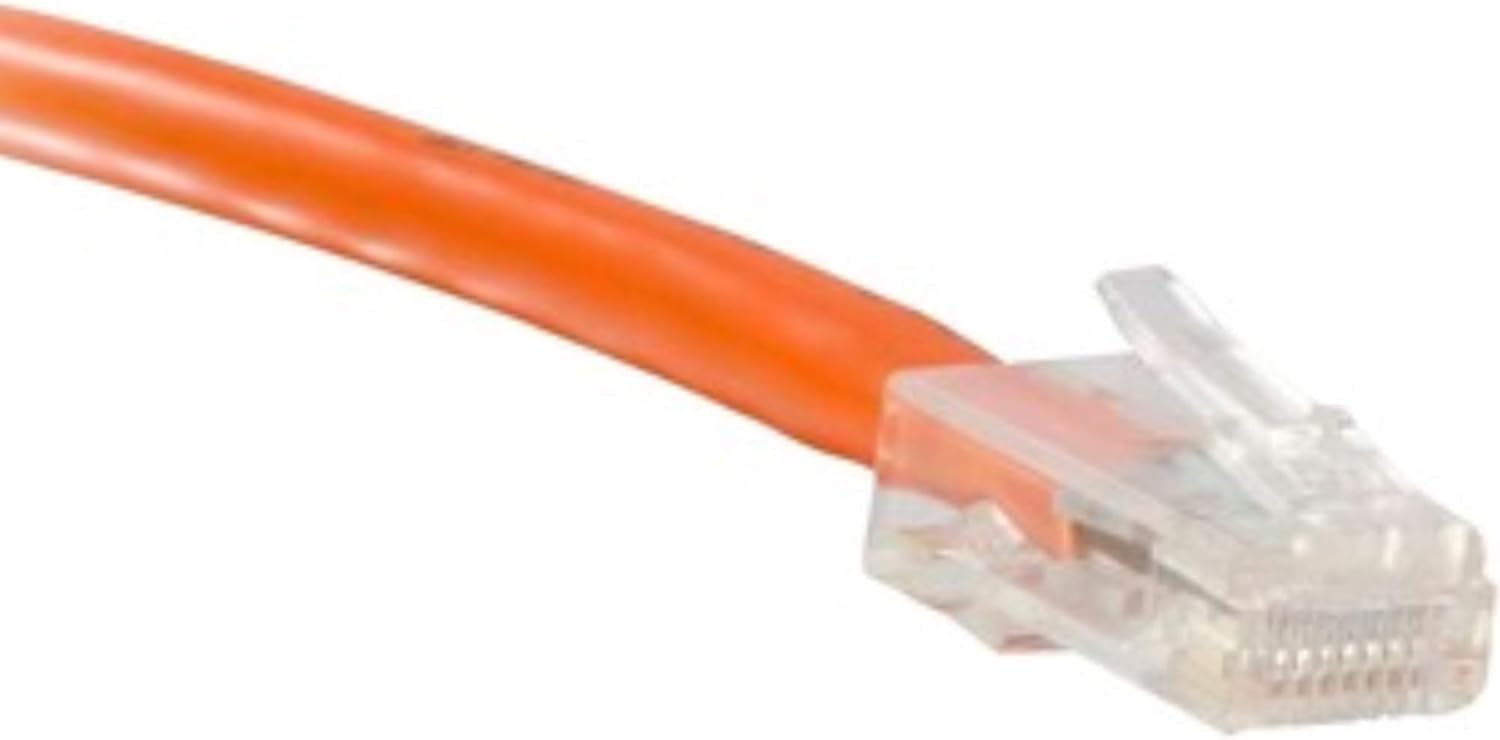ENET Cat5e Orange 1 Foot Non-Booted UTP RJ45 Patch Cable