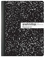 Office Depot Dual Ruled Marble Composition Book, 7 1/2in x 9 3/4in, College/Quadrille Ruled, 100 Sheets, Black/White, 400-003-275