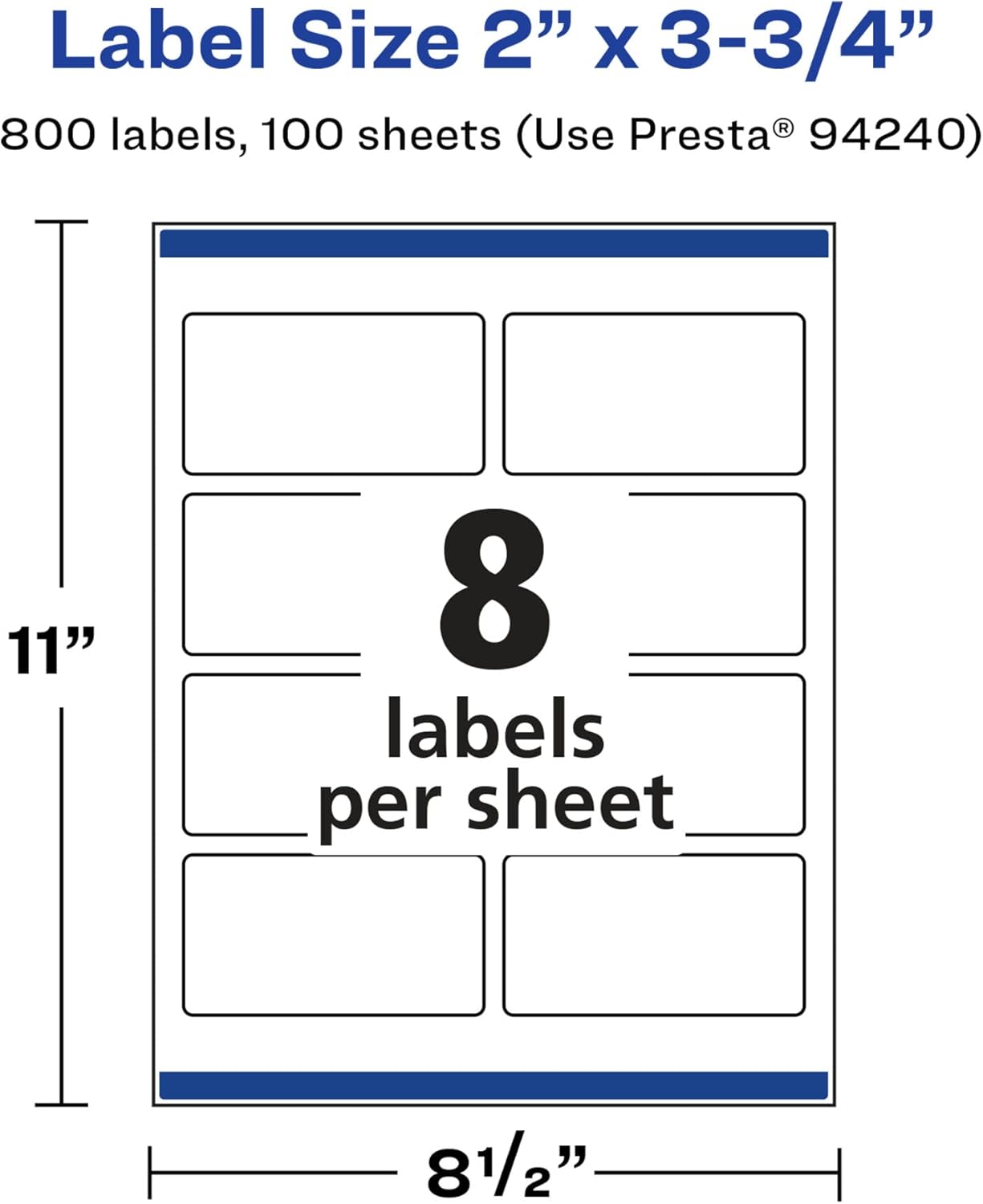 Avery Glossy White Rectangle Labels, Sure Feed Technology, 2" x 3.75", Print-to-The-Edge, Permanent Adhesive