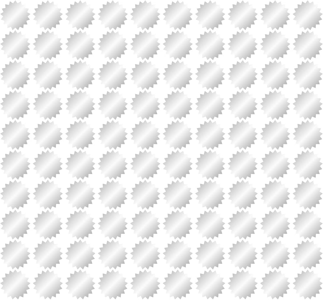 JAM PAPER Circle Label Wafer Seals with Serrated Edges - 100 Round Self-Adhesive Labels