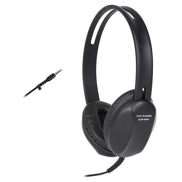 Cyber Acoustics Lightweight 3.5mm Headphones - Great for use with Cell Phones, Tablets, Laptops, PCs, Macs (ACM-4004) 1 Unit