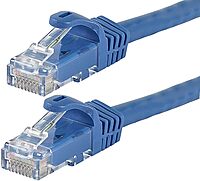 Monoprice Cat5e Ethernet Patch Cable - 30 Feet - Blue | Network Internet Cord - Snagless RJ45, Stranded, 350Mhz, UTP