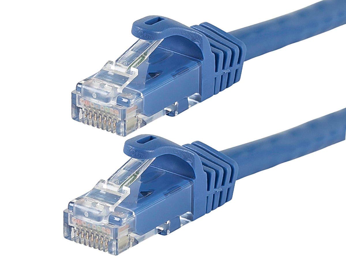 Monoprice Cat5e Ethernet Patch Cable - 30 Feet - Blue | Network Internet Cord - Snagless RJ45, Stranded, 350Mhz, UTP