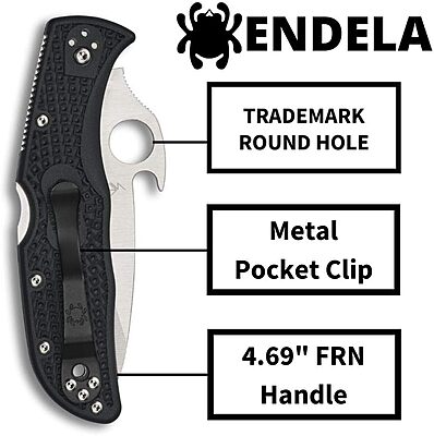 SPYDERCO Endela Lightweight Folding Knife with Emerson Opener