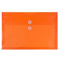 JAM PAPER Plastic Envelopes with Button & String Tie Closure - 12 Pack