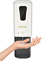 Alpine Automatic Hand Sanitizer Dispenser - Touchless Soap Dispenser with Drip Tray for Restaurant, Hospital, School, Hotel, Kitchen and Bathroom -1200mL Liquid, Gel White White Liquid w/ Drip Tray