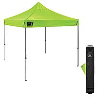 Pop Up Canopy Tent, Heavy Duty, 10' x 10' Area, Peak Height 14', Includes Wheeled Bag, Ergodyne Shax 6000, Lime