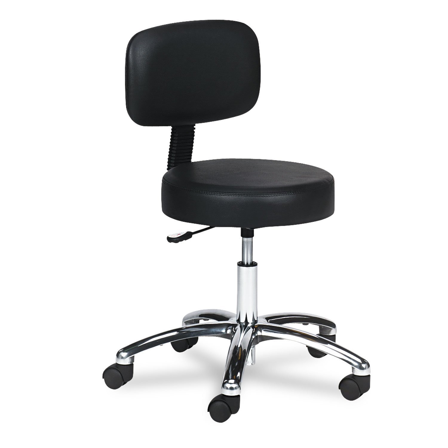 SAFCO Lab Stool with Vinyl Cushioned Seat and Chrome Base