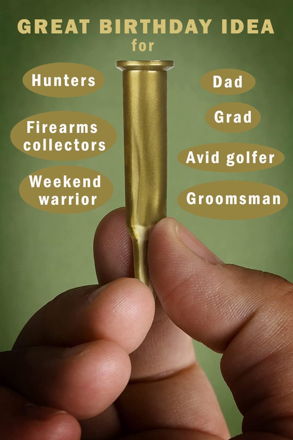 Caliber Gourmet Bullet Shaped Tactical Golf Tees System, Pack of 50 – Professional Golf Gifts for Men, Unique Christmas Gift