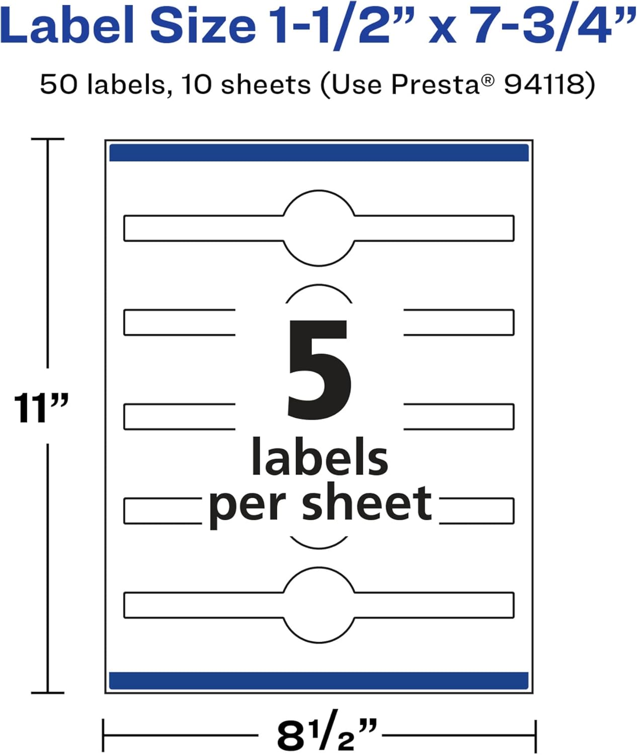 Avery Glossy White Wraparound Band Labels, Sure Feed Technology, 1.5" x 7.75", Cigar Band Labels, Print-to-The-Edge