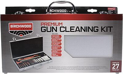 BIRCHWOOD CASEY Premium Gun Cleaning Kit | Durable Versatile Gun Maintenance Cleaning Tools Set | Brushes, Mops, Patches, Rods, Adapters & Case Included