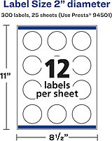 AVERY Round Labels with Sure Feed Technology, 2\" Diameter