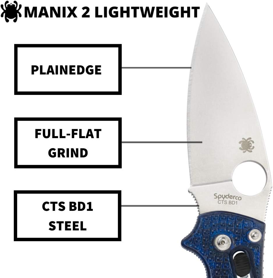 Spyderco Manix 2 Folding Knife with Ball Bearing Lock - PlainEdge