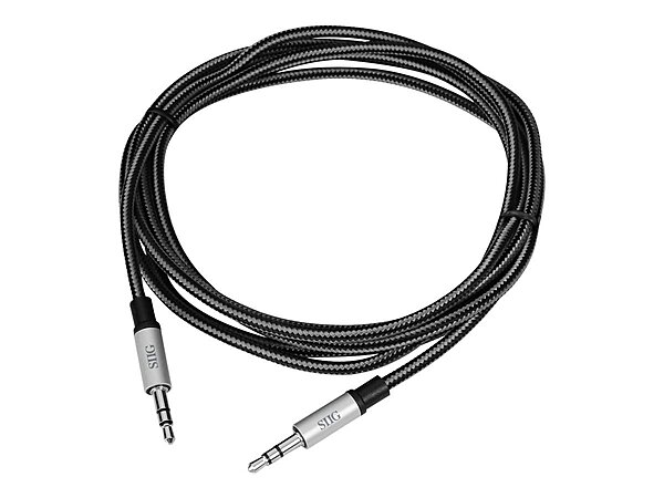 SIIG 2m Woven Fabric Braided 3.5mm Male-to-Male Stereo Audio Cable (CB-AU0A12-S1)