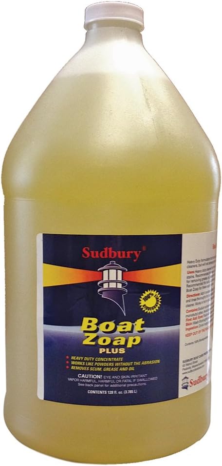 Sudbury Boat Zoap Plus, Boat Cleaner Soap, Multi-Purpose Boat Soap, Essential Boat Accessories, 128 oz.