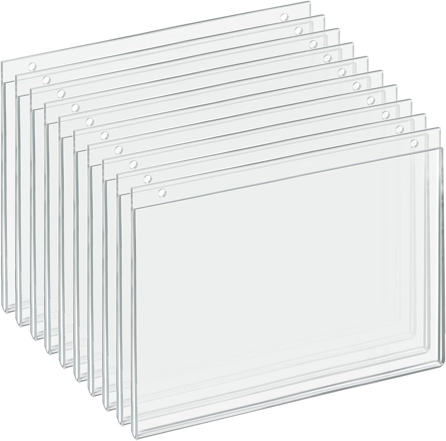 AZAR DISPLAYS U-Frame Wall-Mount Acrylic Sign Holders, Clear, Pack Of 10