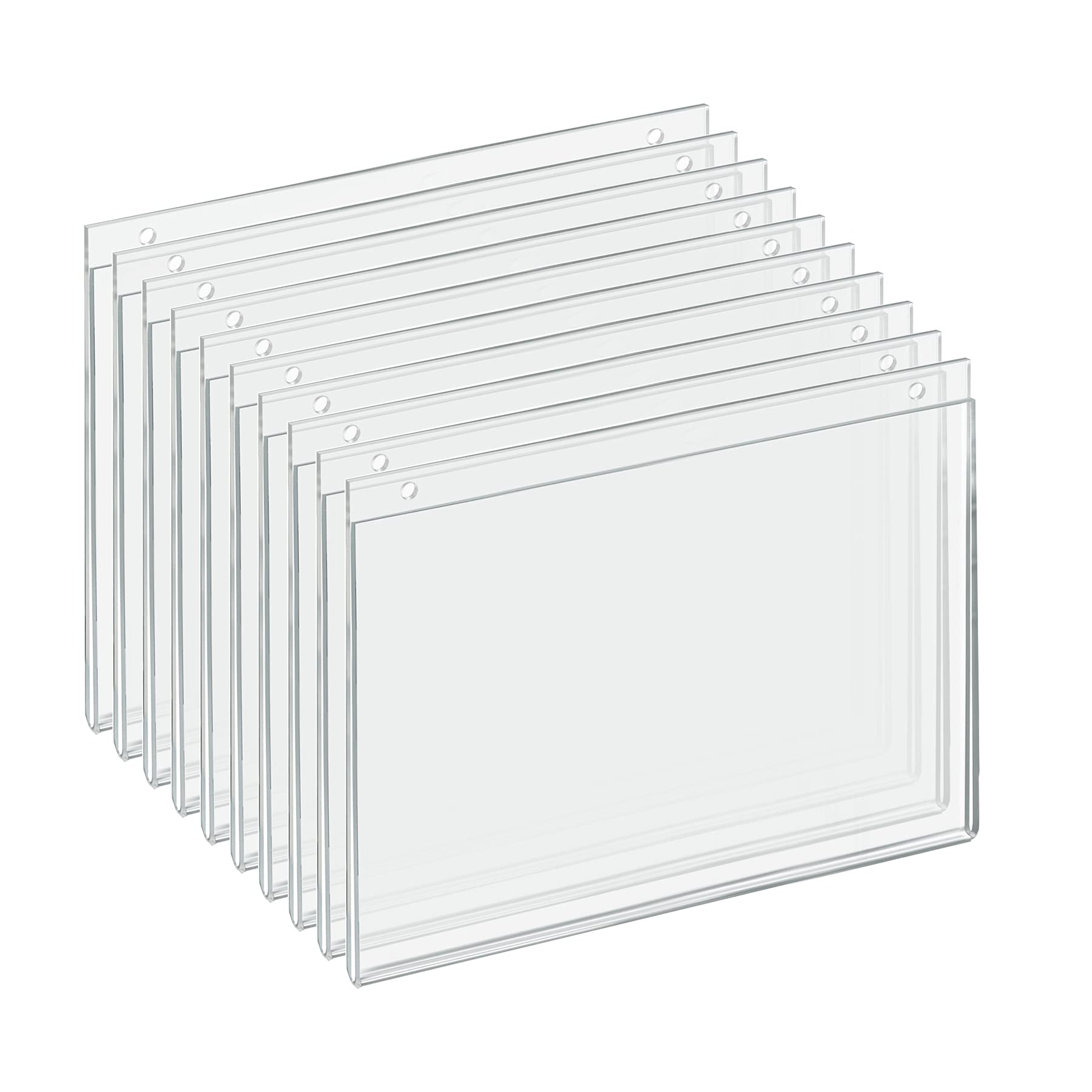 AZAR DISPLAYS U-Frame Wall-Mount Acrylic Sign Holders, Clear, Pack Of 10