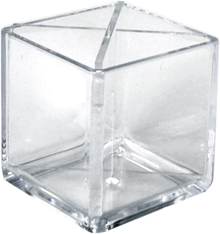 Azar Displays 556358 Cube Pencil Holder With Divider Desk Organizer, 5" Pack of 2