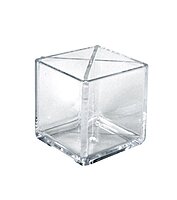Azar Displays 556358 Cube Pencil Holder With Divider Desk Organizer, 5" Pack of 2