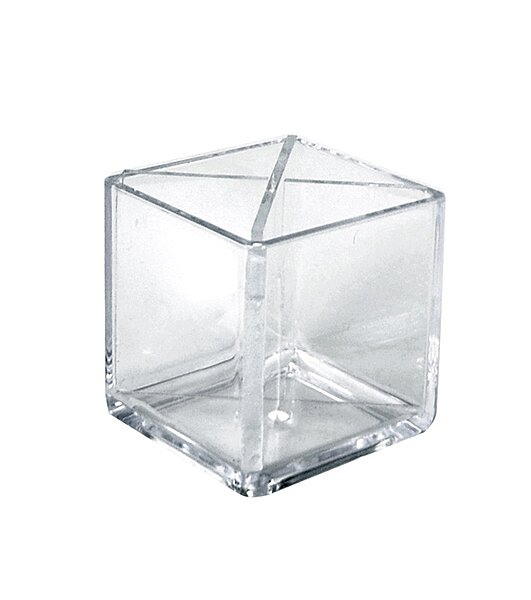 Azar Displays 556358 Cube Pencil Holder With Divider Desk Organizer, 5" Pack of 2