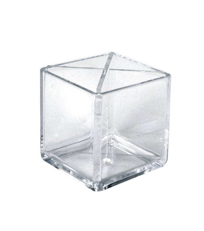 Azar Displays 556358 Cube Pencil Holder With Divider Desk Organizer, 5" Pack of 2