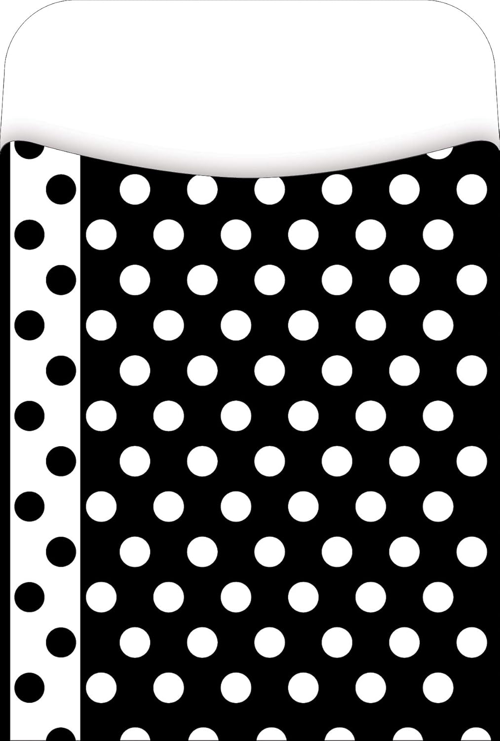 Barker Creek Library Pockets, Black & White Dots, Great for Holding Library, Index, and Flash Cards, Hall Passes, Recipes