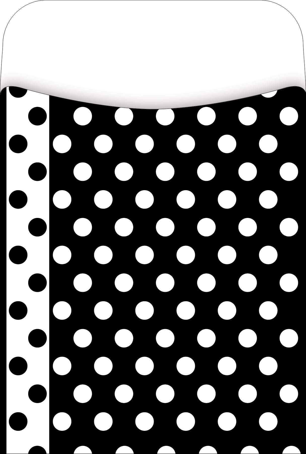 Barker Creek Library Pockets, Black & White Dots, Great for Holding Library, Index, and Flash Cards, Hall Passes, Recipes