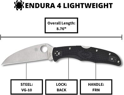 Spyderco Endura 4 Folding Pocket Knife with 3.8 in Blade and FRN Handle