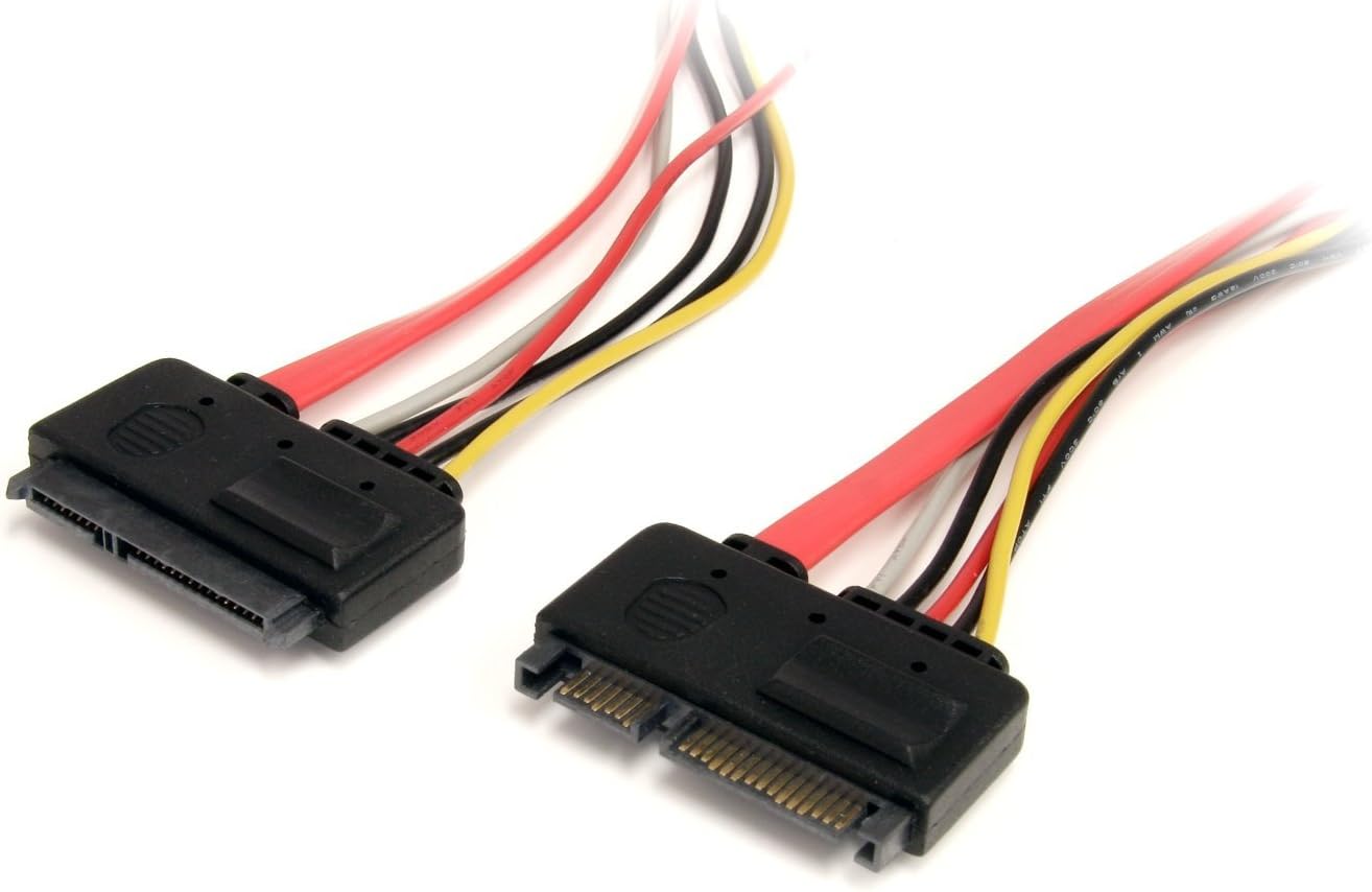 StarTech.com 12in 22 Pin SATA Power and Data Extension Cable - 1ft SATA Data Power Extension