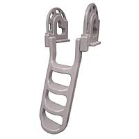 DOCK EDGE Flip-Up Polyethylene Roto Molded 4-Step Dock Ladder - Grey