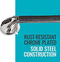 HealthSmart Suction Cup Grab Bar With Germ Protection, 16inH x 2inW x 3 1/2inD, Chrome