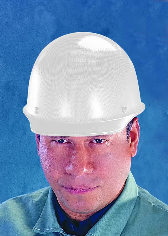 MSA 482002 Skullgard Cap Style Safety Hard Hat with Fas-Trac III Ratchet Suspension, Welders Lugs Attached | Non-slotted Hat