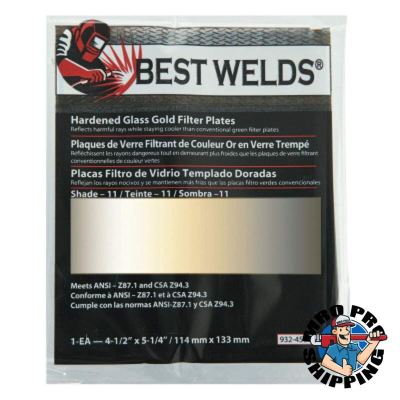 Best Welds Hardened Glass Gold Filter Plate Shade 11#932-458-11