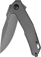 Kershaw Helitack Folding Pocket Knife, 3.3 inch Blade, Stainless Steel Handle, Every Day Carry Work Knife, Pocketclip