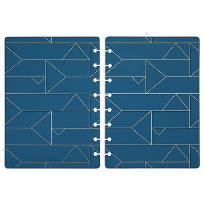 TUL® Discbound Notebook Covers, Junior Size, Blue Geo, Pack of 2 Covers